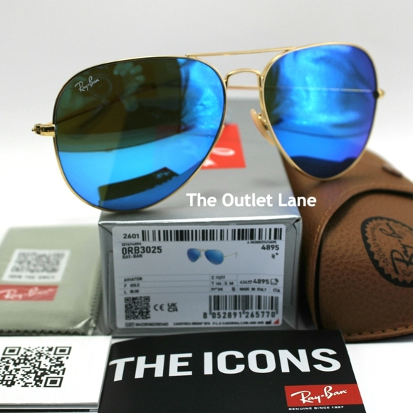 Model Display RayBan Aviator Blue Mirror RB3025 Reflective - Picture 1 of 16